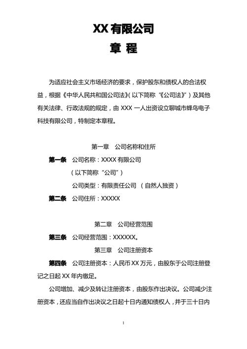 個人獨資企業(yè)公司章程