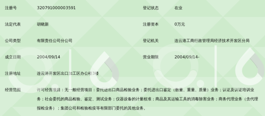 中國(guó)檢驗(yàn)認(rèn)證集團(tuán)江蘇有限公司連云港分公司