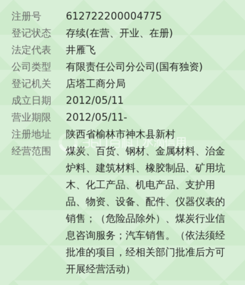 陜西煤業(yè)物資有限責(zé)任公司神南分公司