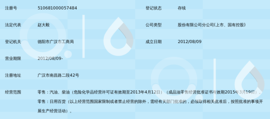 中國(guó)石油化工股份有限公司四川成都石油分公司廣漢市旭東加油站